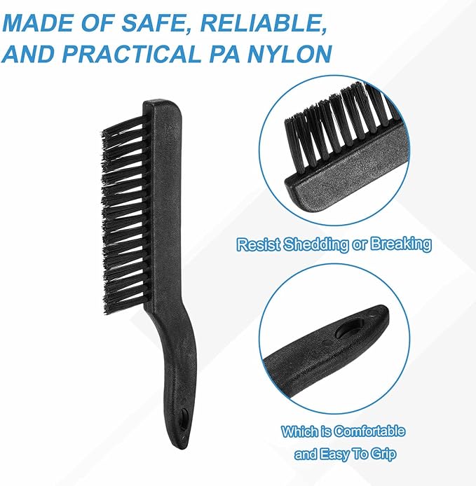 HARFINGTON 4pcs Antistatic Brush 35x123mm Portable PP Handle Nylon Anti Static Cleaning ESD Brushes for Electronics Computer Keyboard, Black