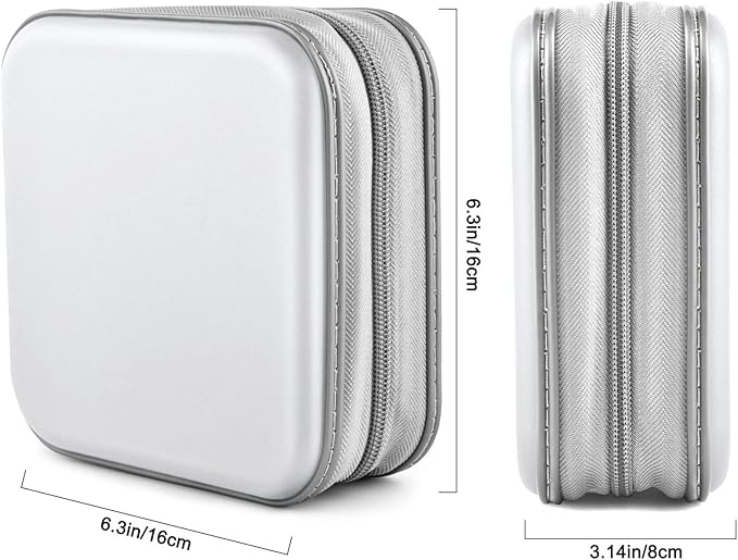 CD/DVD Case Wallet, 48 Capacity, White, Plastic + PP Film + Non-Woven Fabric, Lightweight, Portable