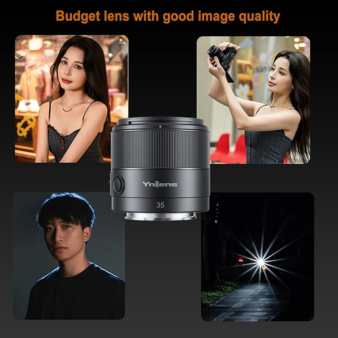 YONGNUO E Mount Lens, APS-C Frame Lenses for Sony E Mount, STM Auto Focus Prime Lens,35mm-50mm f/1.8 Lens for Sony ZV-E1, A1, A7RV, A7RIV, A7RIII, A7RII, A7R, A7IV, A7III, A7SIII, A7II (35mm F1.8)