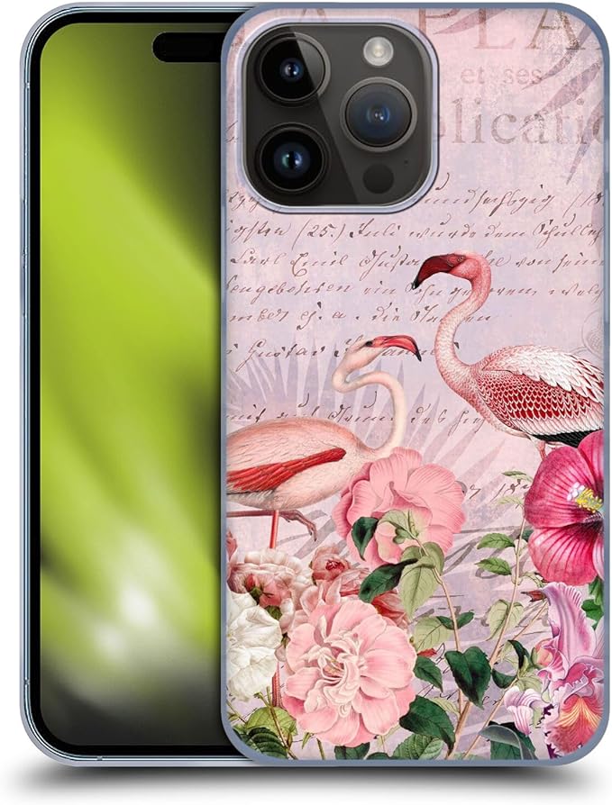 Head Case Designs Officially Licensed LebensArt Flamingo Paradise Birds and Floral Hard Back Case Compatible with Apple iPhone 15 Pro Max