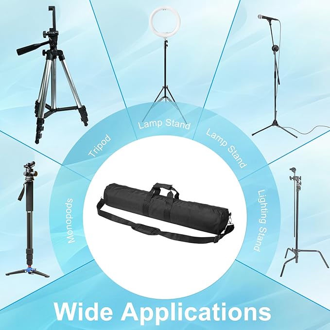 PATIKIL Tripod Carrying Case, 29.5" x 5.1" Heavy Duty Nylon Padded Tripod Bag with Adjustable Shoulder Straps and Handles for Light Stands Umbrellas Tripods Mic Speaker Stand, Black