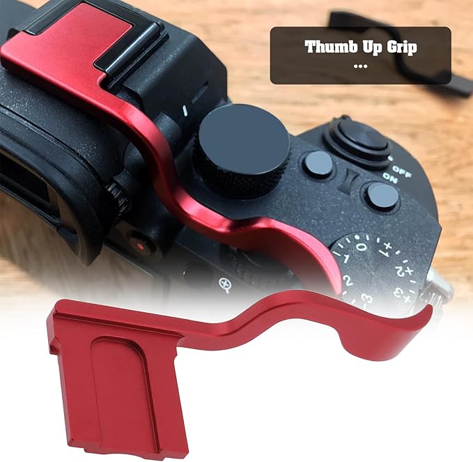 Camera Hot Shoe Thumb Up Rest Hand Grip with Concave Shutter Release Button Compatible with Fujifilm XT50 XT5 XT4 XT3 XT30 XT2 XT20 XT10 Digital Camera, Red