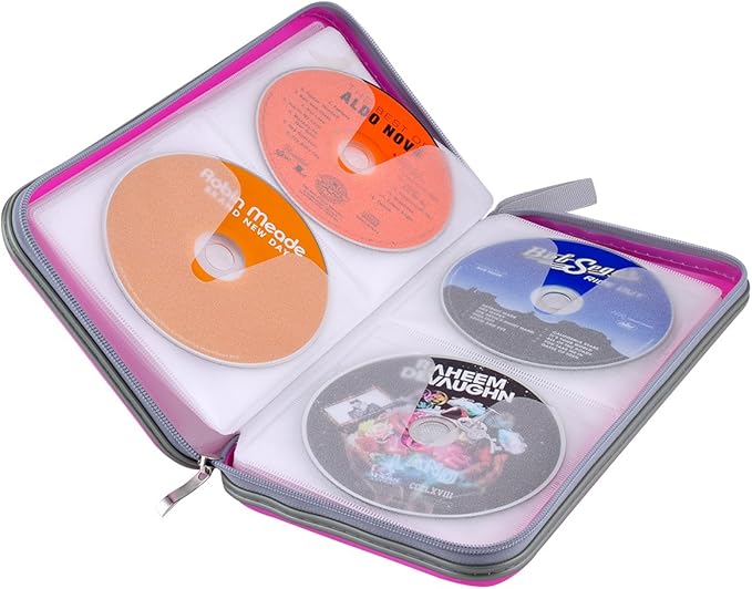 72 Capacity Heavy Duty CD DVD Blu-ray Media Case Storage Holder Organizer Wallet (Peachblow)