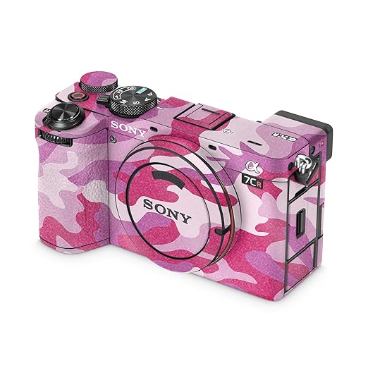 Glossy Glitter Camera Skin Compatible with Sony Alpha 7CR Camera (2023) - Pink Camo - Premium 3M Vinyl Protective Wrap Decal Cover - Easy to Apply | Crafted in The USA by MightySkins