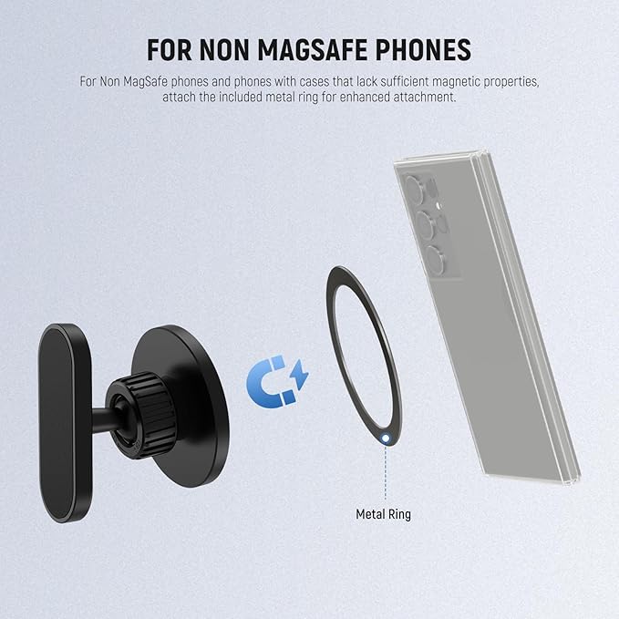 NEEWER PA144 (Black) Phone Cage Compatible with iPhone 17 Pro Max + PA099 Magnetic Phone Holder Mount for Golf Cart Car, Quick Release Video Rig Stabilizer with 67mm Filter Ring, 17mm Lens Backplate