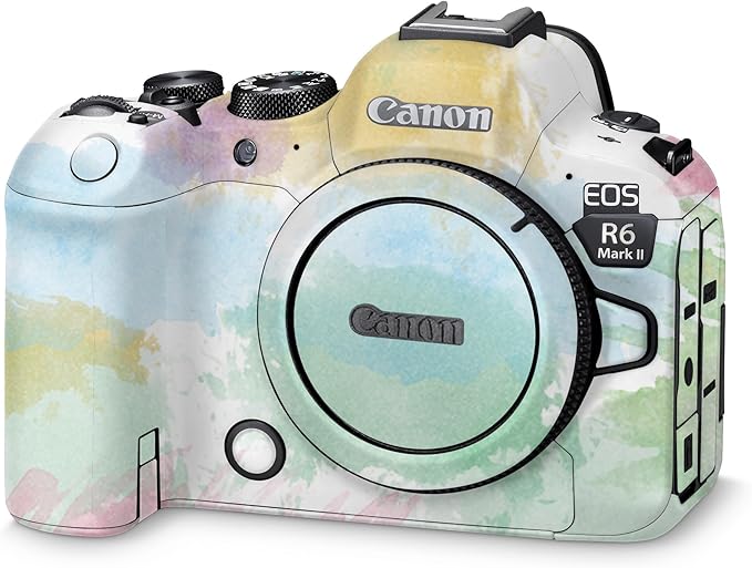 Glossy Glitter Camera Skin Compatible with Canon EOS R6 Mark II Camera (2022) - Watercolor White - Premium 3M Vinyl Protective Wrap Decal Cover - Easy to Apply | Crafted in The USA by MightySkins