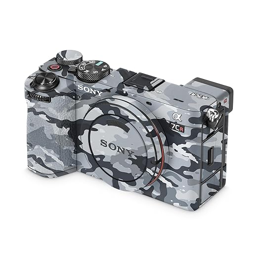 Camera Skin Compatible with Sony Alpha 7CR Camera (2023) - Gray Camouflage - Premium 3M Vinyl Protective Wrap Decal Cover - Easy to Apply | Crafted in The USA by MightySkins