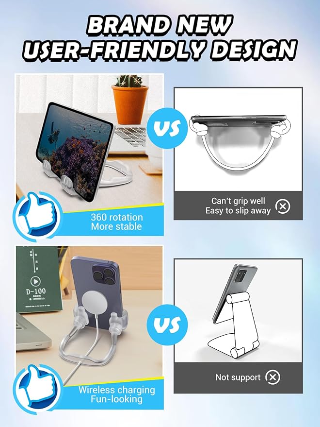 Easter Basket Stuffers Essentials for Teens Girls Boys Kids Adults Cell Phone Stand: UPGRADE Adjustable Thumbs Up Lazy Phone Holder for Desk Cool Gadgets Fun Easter Gifts for Adults Men Women Teenage