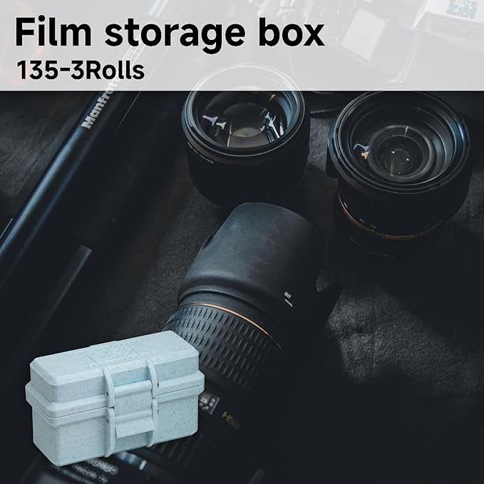 Film Box/135 Film Case -for 3 Rolls of 35mm Films ，to Sort & Enjoy & Safeguard Film, 3D Printing Technology。 (Gray)