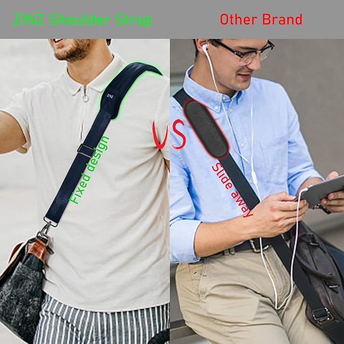 ZINZ 77 Inch Shoulder Strap Univesal Bag Strap with Fixed Pad Ultra Thick Plus Long & Breathable Cushion, Replacement Strap for Bags,Blue