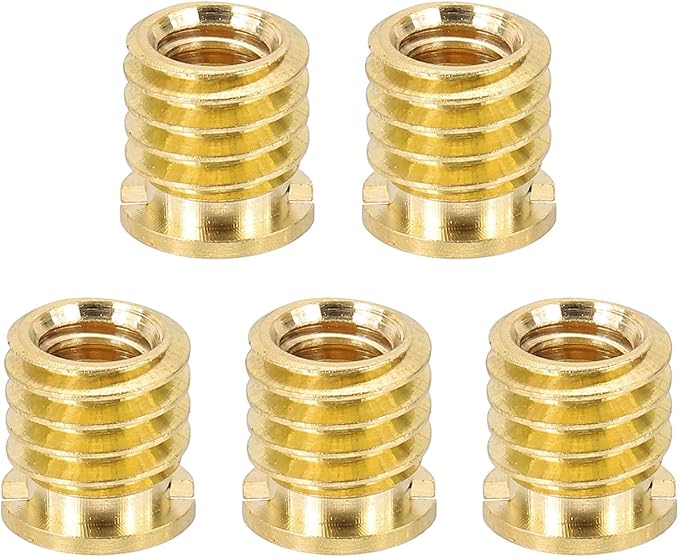 PATIKIL 1/4" Female to 3/8" Male Convert Screw Adapter, 5 Pcs Tripod Thread Adapters Mount for Camera Monopod Video DSLR SLR Mic Stand, Gold