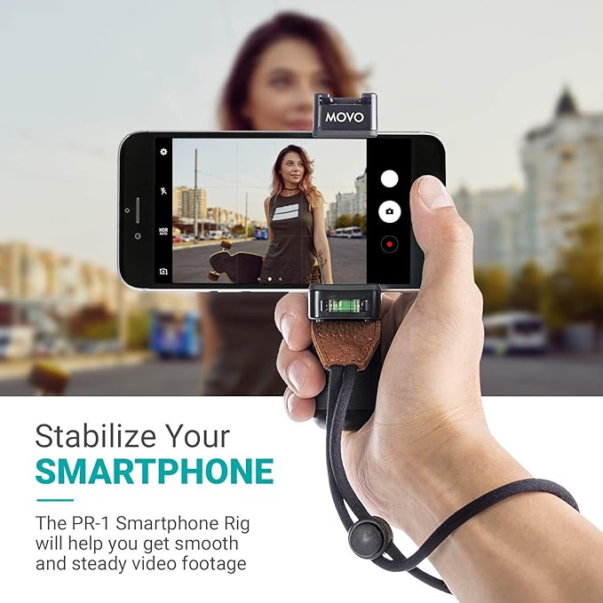 Movo Smartphone Video Rig with Shotgun Microphone, Grip Handle, Wrist Strap, and Lightning Dongle Compatible with iPhone 11, 11 Pro, XS, XR, X, 8, 7, 6S, 6, 5S, 5 and Android - for Vlogging, YouTube