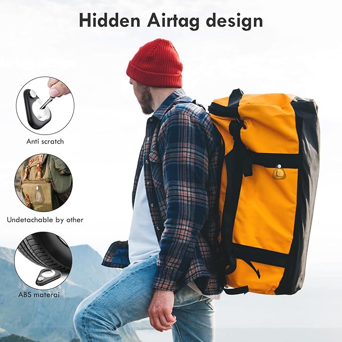 Airtag Holder for Kids Hidden,2PCS GPS Tracker Case, Anti-Removal Airtag ABS Case with Pins, Suitable for Children, Elderly, Pets, Backpack, Luggage（Black,Navy Blue）