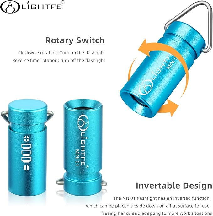 LIGHTFE MINI01 Keychain Flashlight mini Keychain Light is Light, Small, and Bright (Mini01-Blue)