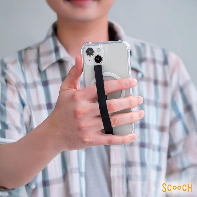 Scooch Bandmate, Elastic Flexible Phone Strap, Universal Slim Hand Finger Grip, Non-Slip Cell Phone Holder, Fits All Phone Cases, 3 Pack