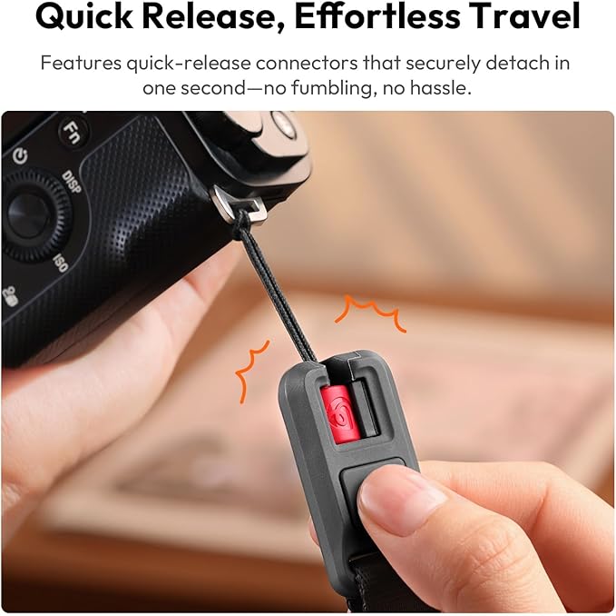 ULANZI YF01 Camera Strap with USB C Cable, 3-in-1 Modular Quick Release Neck Shoulder Wrist Strap 71.9inch Length Adjustment, Multi-Use Convertible Crossbody Sling for DSLR Mirrorless Phone(Orange)