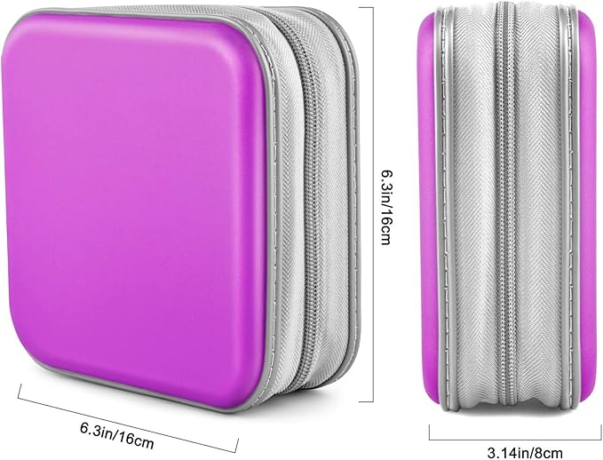 Bivisen DVD Case Wallet Holder Binder - 48 Capacity CD/DVD Cases Storage Holder Binder Organizer Wallet Book for Car, Home, Travel (Puple)