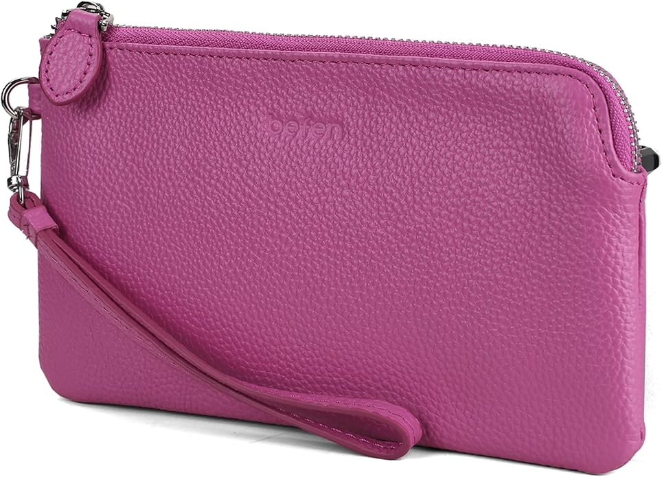 befen Genuine Leather Wristlet Clutch RFID Blocking Bag Cell Phone Wallet Purse Wristlet Wallet Purses and Handbags for Women