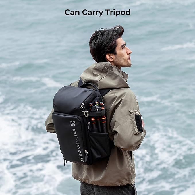 K&F CONCEPT Camera bag Backpack 25L Large Capacity Camera Case with Raincover 15.6 Inch Laptop Compartment Compatible with Canon/Nikon/Sony/DJI Mavic Drone Travel Camera Backpack
