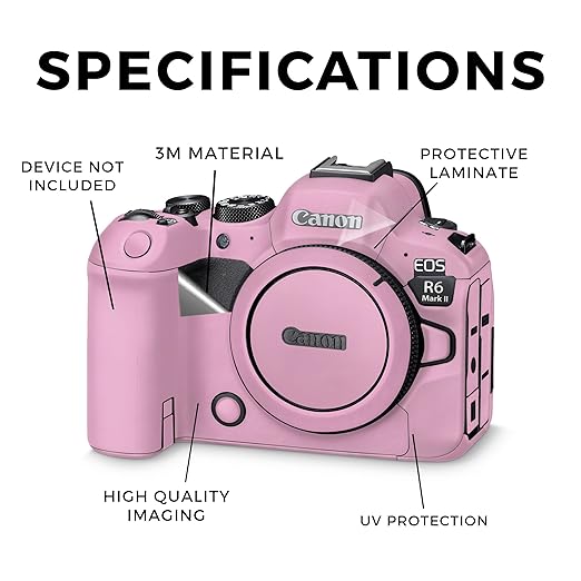 Camera Skin Compatible with Canon EOS R6 Mark II Camera (2022) - Solid Pink - Premium 3M Vinyl Protective Wrap Decal Cover - Easy to Apply | Crafted in The USA by MightySkins