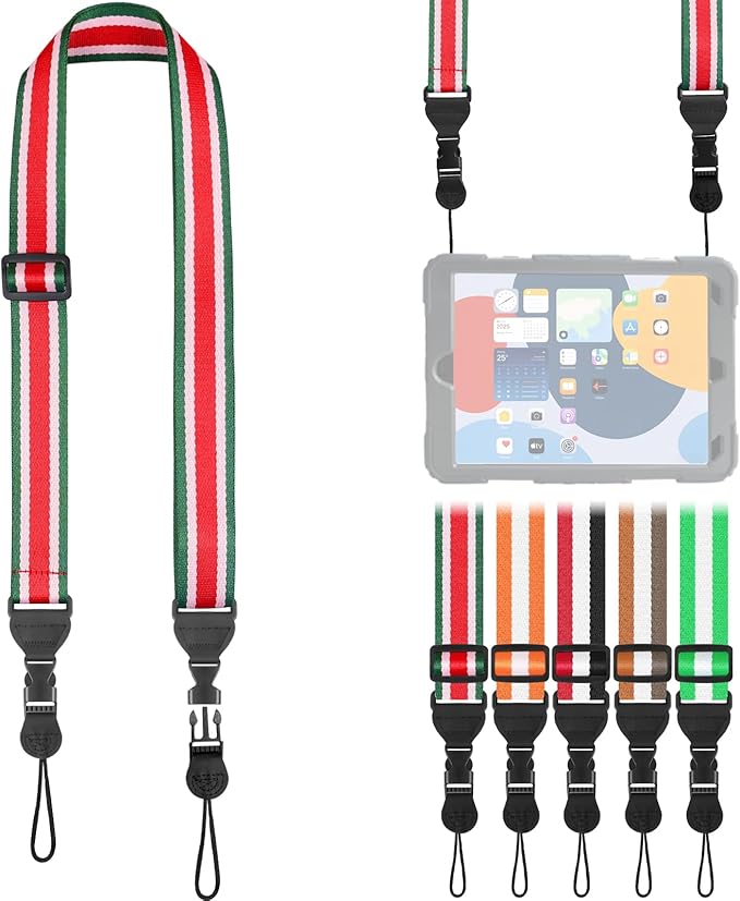 Adjustable Shoulder Strap, Comfortable for Camera Neck Lanyard iPad Strap iPad Strap for iPad, Camera, Binocular, Crossbody, Tablet, Laptop, Binocular, Luggage Bag(Red, Pink & Green A8)