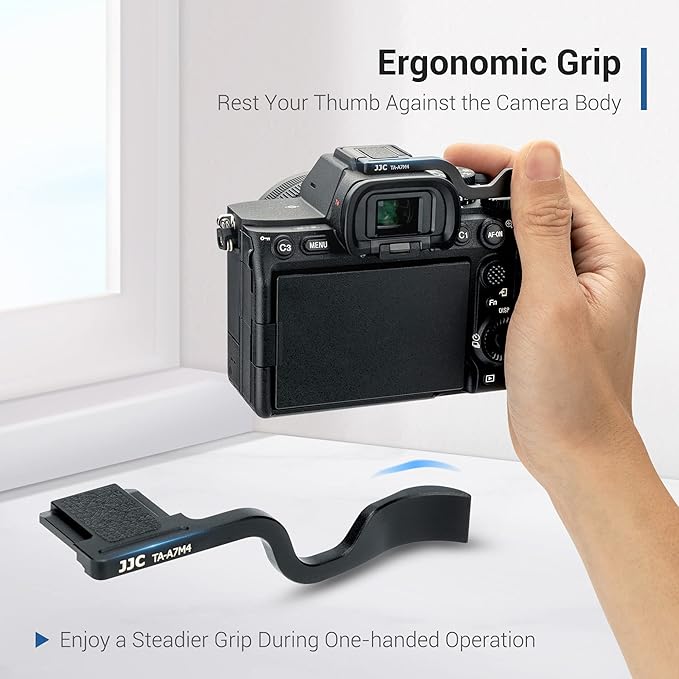 JJC Metal Thumb Up Rest Hand Grip for Sony A7 V A7 IV A7R V A7M5 A7M4 A7R5, Hot Shoe Thumb Support for Easier Handling & Secure Hold