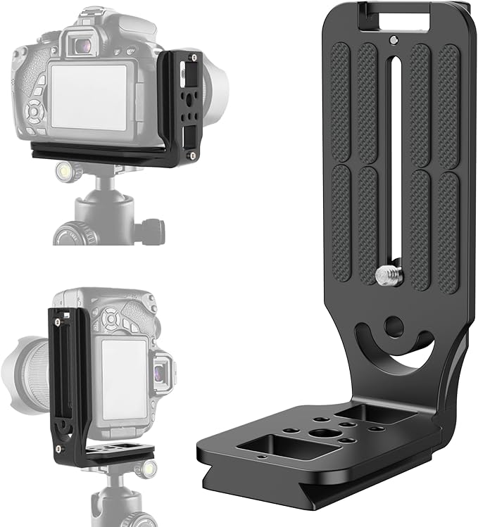 (Real Single One) DSLR Camera L Bracket Quick Release Plate Vertical Horizontal Switching Tripod Compatible with Canon Nikon Sony DJI Ronin Zhiyun Stabilizer Tripod Monopod Can't fit Manfrotto
