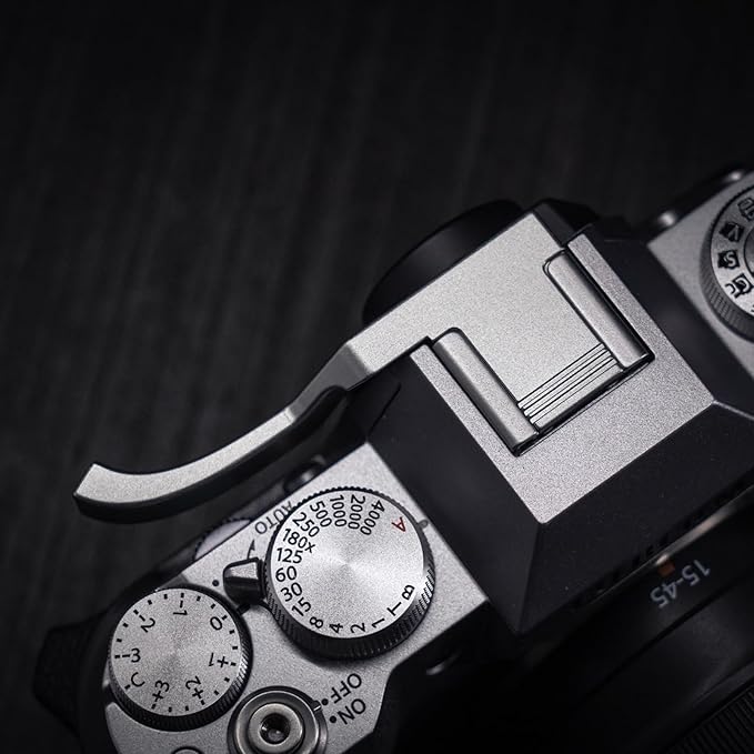 Metal Thumb Up Grip for Fujifilm Fuji X-T50 XT50 Camera, Hot Shoe Thumb Rest Support Grip ，Exclusive Vintage Anti-Slip Pattern, Enhance The camera's Grip Feel (Silver)