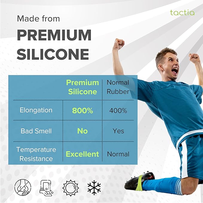 Tactia Soccer Lace Bands Youth – Premium Silicone – Lace Cover for Soccer Cleats, Soccer Shoe Lace Bands (1 Pair)