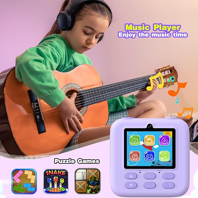masterbee Kid Camera Instant Print Photo, Birthday Gifts for Girls and Boys, Kids Digital Camera Toys, 1080P HD Video, 3 4 5 6 7 8 9 10 11 12 Year Old Boy Gifts/Girl Gifts