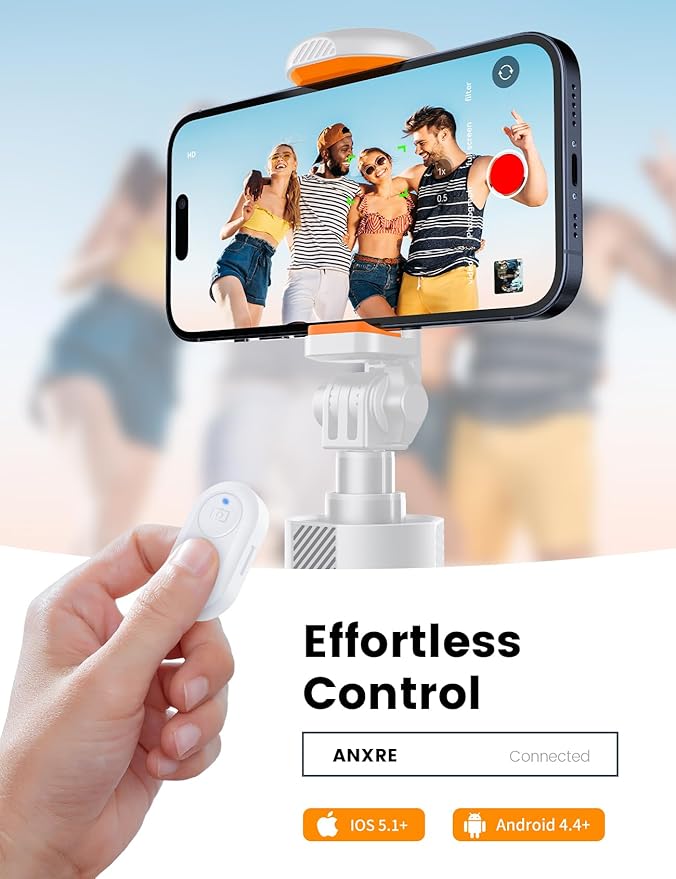 71" Phone Tripod, NT79 Extendable Selfie Stick with 1/4" Camera Mount for Cell Phone＆Camera, Phone Tripod Stand Holder with Remote Compatible with iPhone Android, Camera (White)