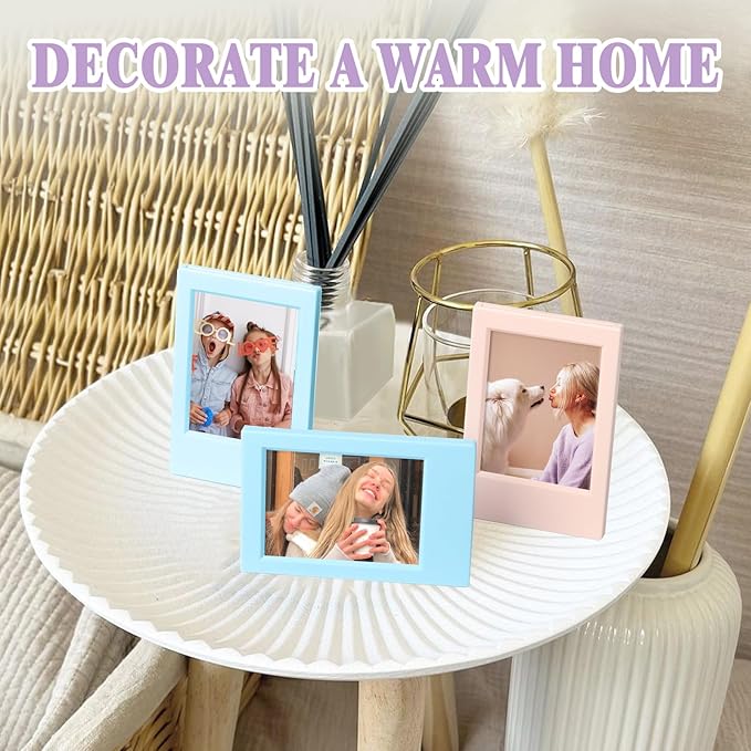 CAIYOULE Mini Picture Frame for Instax Mini 12/11/EVO/SE/8/7+/99 3'' Film-Colorful for Polaroid 2.15x3.4 Photo Frame (10 Pack)