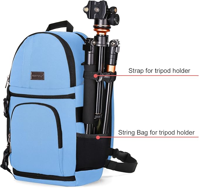 MOSISO Camera Sling Bag, DSLR/SLR/Mirrorless Camera Case Shockproof Photography Camera Backpack with Tripod Holder & Removable Modular Inserts Compatible with Canon/Nikon/Sony/Fuji, Cerulean Blue