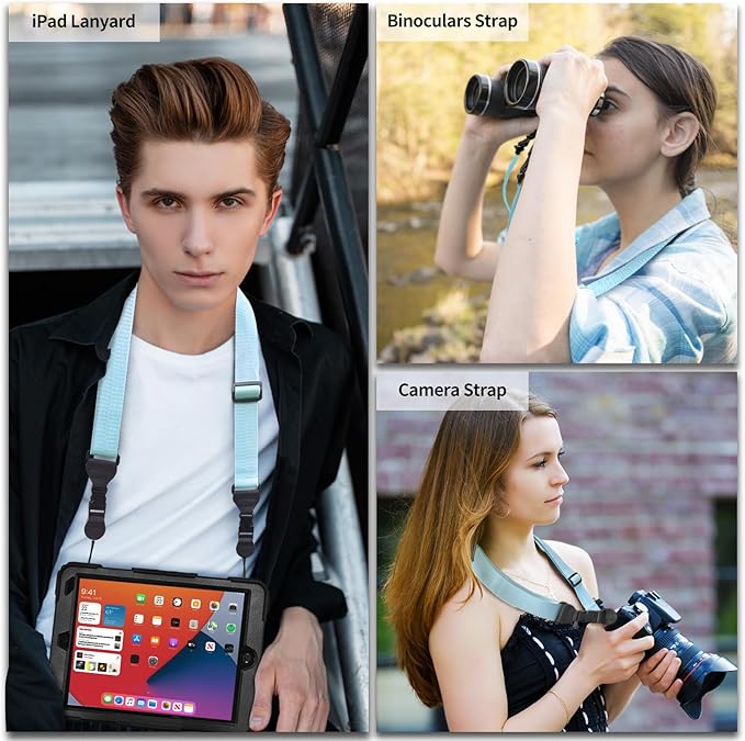 5 Pack Nylon iPad Strap, Adjustable Camera Neck Strap, Comfortable Shoulder Strap for iPad, Cellphone Tablet, Camera, Laptop, Binocular, Luggage Bag(Blue Universal Neck Lanyard)