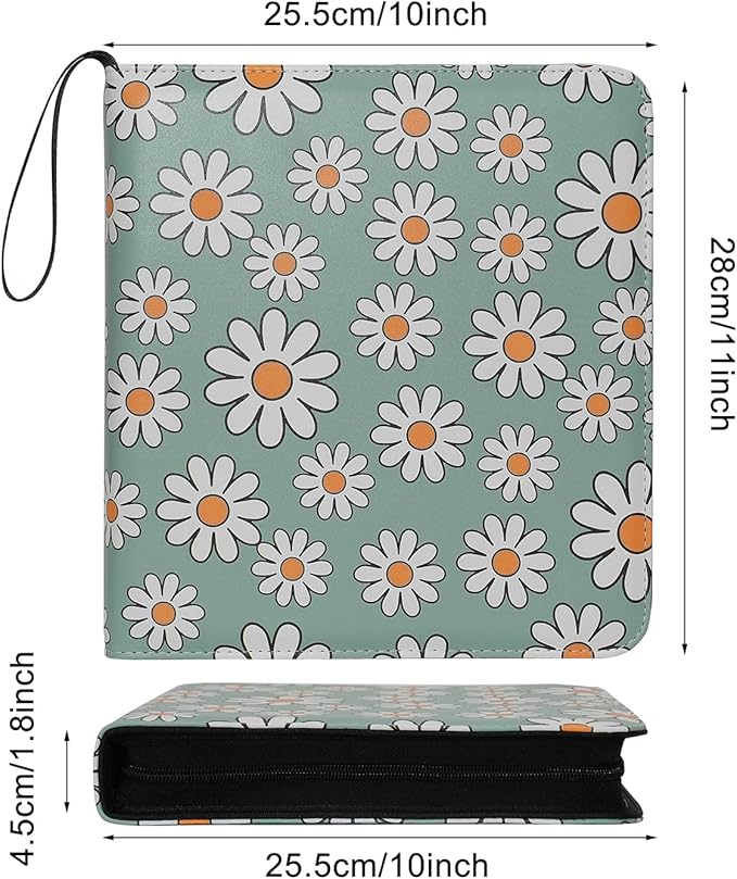 240 Pockets Portable Binder Photo Album Book For i-Type Square Polaroid Photos and Instax Wide Film Pictures (Daisy)