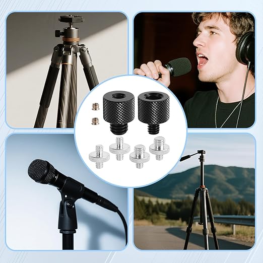 8pcs Tripod Screw Adapters, 1/4" to 3/8" Threaded Mount Converter Screw Tripod Accessories for Camera Light Stand Mic Stand and More