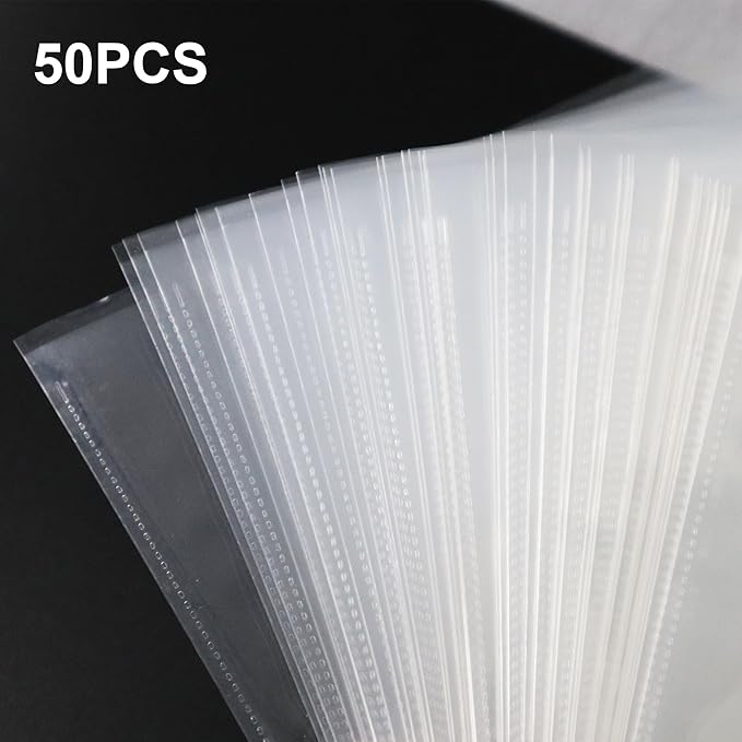 50PCS-YCCLDIPL Archival Storage Sheets 135 35mm Negative Page Preservers, 35mm Film Negative Storage Sheets, Acid-Free Archival Sleeves for Camera Film, Binder-Compatible Protectors for Negatives