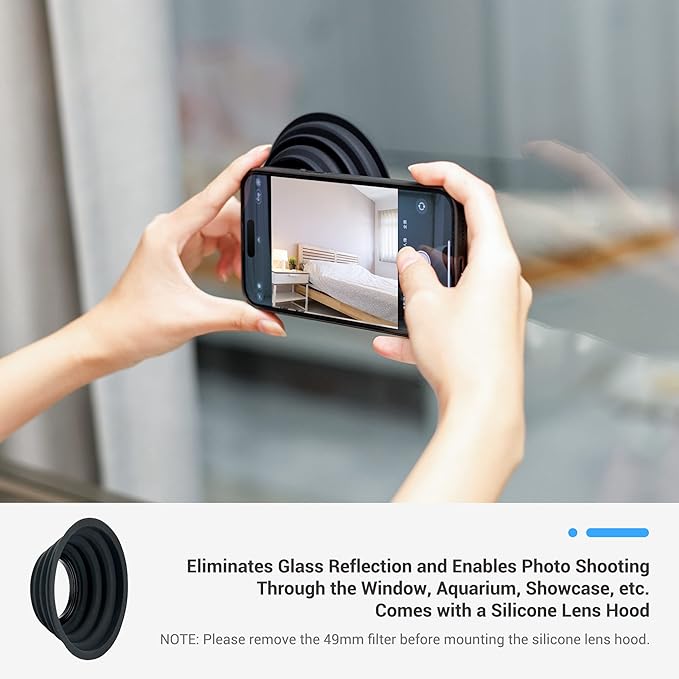 Magnetic Lens Filter Mount for iPhone 14 Pro,[Filter NOT Included],Magnetic Filter System for Any Threaded 49mm Filter with Hood,Cold Shoe Mount & Tripod Mount Adapter