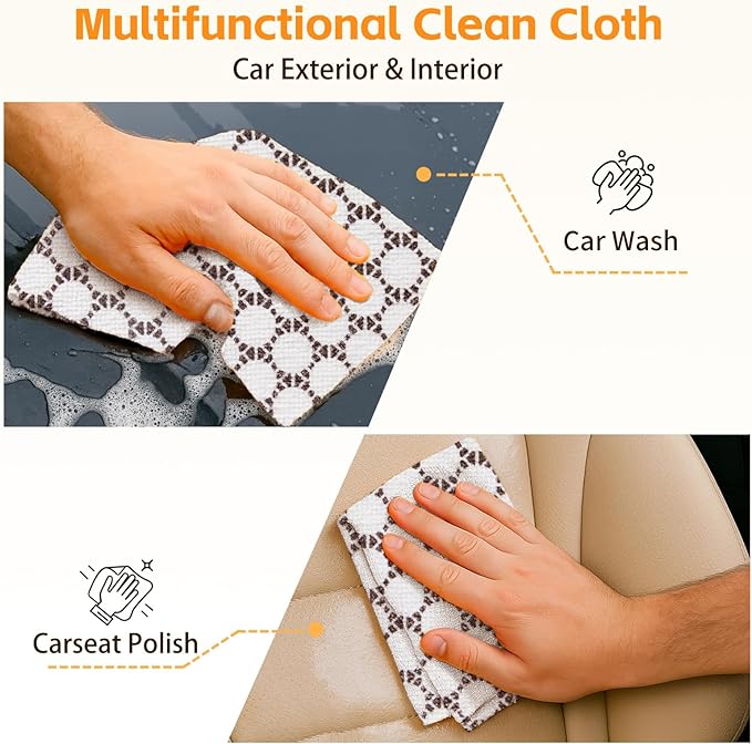 Microfiber Cleaning Cloth Roll, 50-Count Reusable, Durable, No Streaks, Absorbent, Lint-Free Non-Scratch Easy Tear-Away Towels, Dish Rags for Kitchen, Home, Car & Glasses, White Waffle, 12x12 in