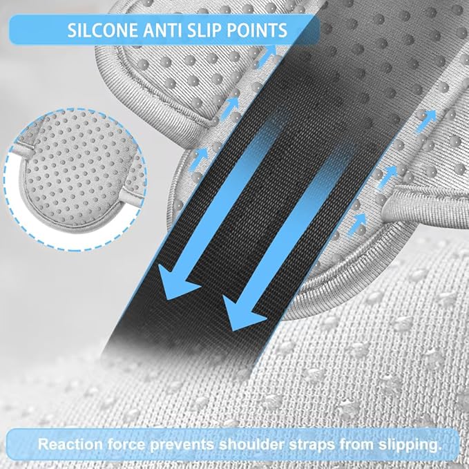 ZINZ 2-Pack Universal Shoulder Pad with Ultra Thick Cushion for Bag Luggage Bag Crossbody, Plus Long & Anti-Slip & Breathable,Grey