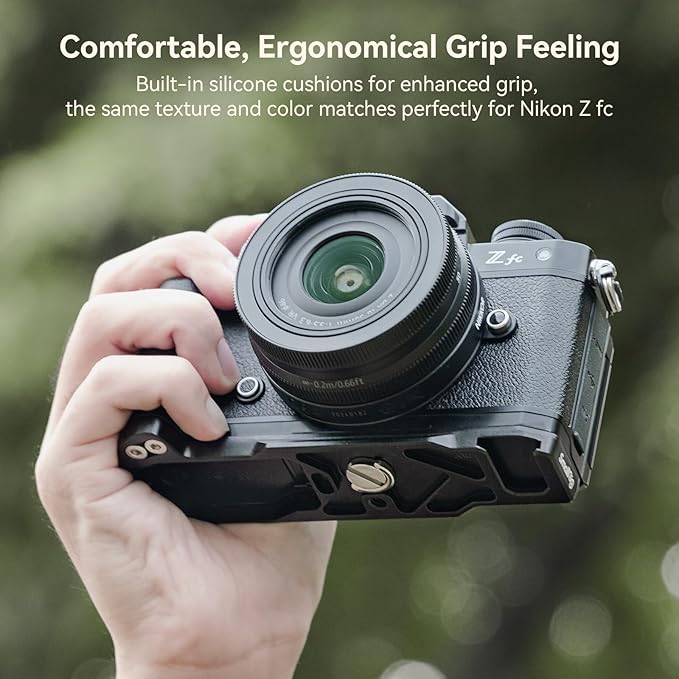 SmallRig Z fc Handgrip L-Shape Grip Holder for Nikon Z fc Camera, Retro-Style Side Handle with 1/4"-20 Threaded Hole, Cold Shoe, Quick Release Plate for Arca, Lightweight and Comfort (Black) - 4263