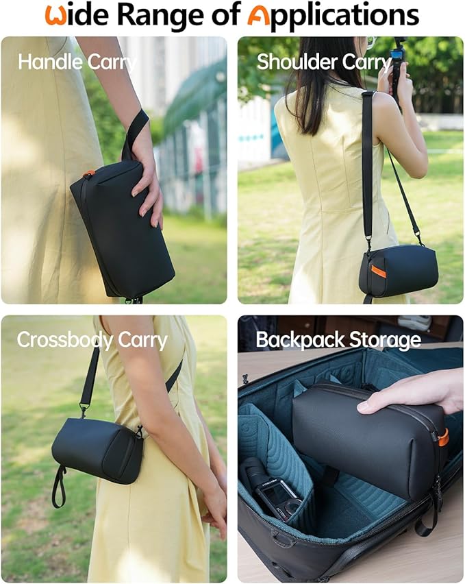 LKTOP Pocket 3 Battery Handle+Carrying Bag for DJI Osmo Pocket 3, Xtra Muse Accessories, 5000mAh 22.5W Fast Charger Power Stick, Handbag, 6hr Battery Life (Charging Time: 35min Camera, 80min Self)