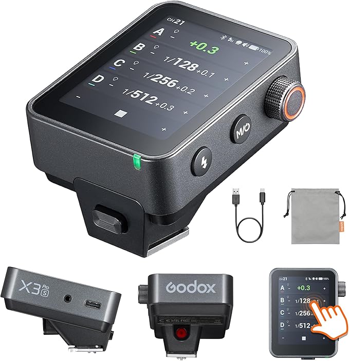 Godox X3 Pro S X3 PRO-S TTL Wireless Flash Trigger for Sony Camera, 2.4GHz LCD Touchscreen Flash Transmitter, Built-in Lithium Battery, X3 S Updated Version