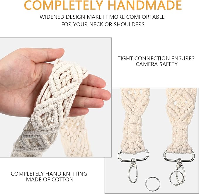 Weewooday Camera Strap for Photographers Cotton Woven Universal Neck Shoulder Camera Strap for DSLR SLR(31.5 x 1.5 Inches,White)