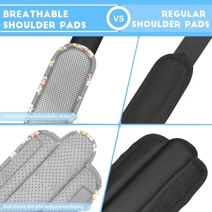 ZINZ 2-Pack Universal Shoulder Pad with Ultra Thick Cushion for Bag Luggage Bag Crossbody, Plus Long & Anti-Slip & Breathable,Light Rose