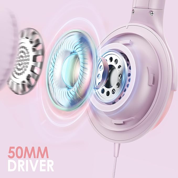 USB C Over Ear Headphones Wired, USB C Wired Headphones with Microphone, Volume Control, HD Stereo Sound, Foldable & Lightweight USB Type C Headphone