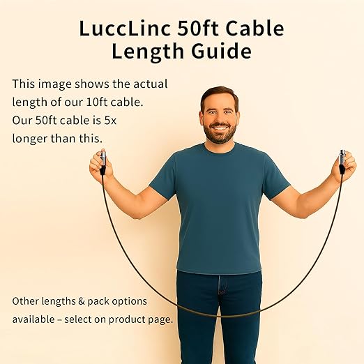 50ft XLR Cables 6 Pack, Long Balanced Microphone Cords, Nylon Braided Microphone Cable, Male to Female Audio Cord, Braided Shield for Studio DJ