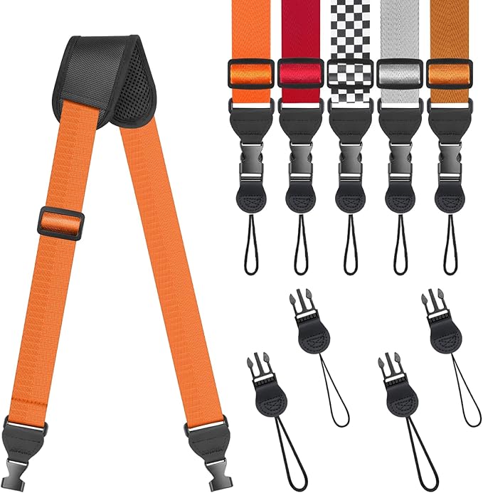 Universal Shoulder Strap, Sandwich Mesh Padded Neck Lanyard, Replacement Comfortable Bag Strap for Camera, Cellphone Tablet,iPad, Laptop, Luggage Bag, Binocular(Orange)