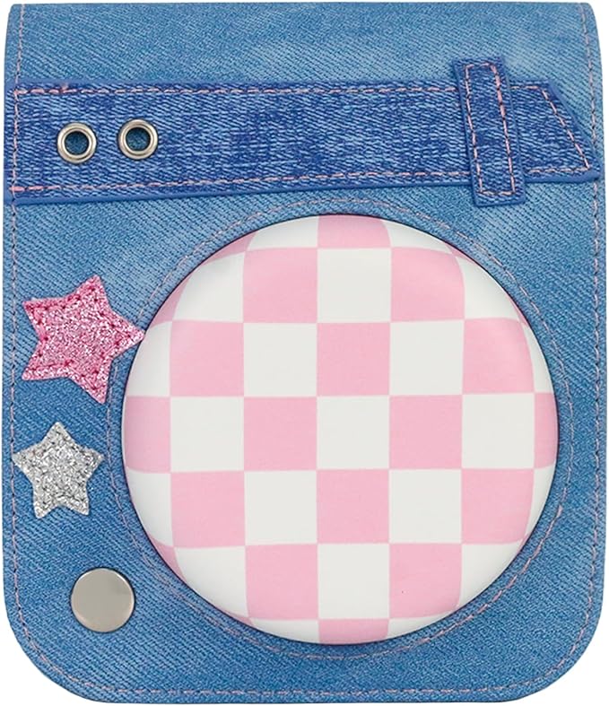 Frankmate Protective Case Compatible with Mini 12 Instant Film Camera with Accessory Pocket and Adjustable Strap (Sweetheart Denim)