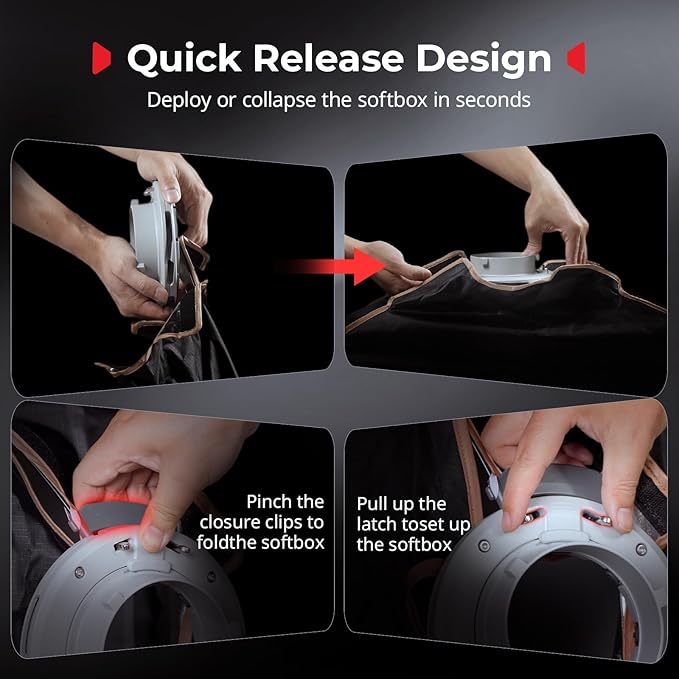 SMALLRIG 24'' x 35" Quick Release Softbox Bowens FS-6090 with Diffuser/Honeycomb Grid/Bag, Softbox Compatible with SmallRig RC 220 pro, for Bowens Mount COB Lights, for Godox for Neewer -5369